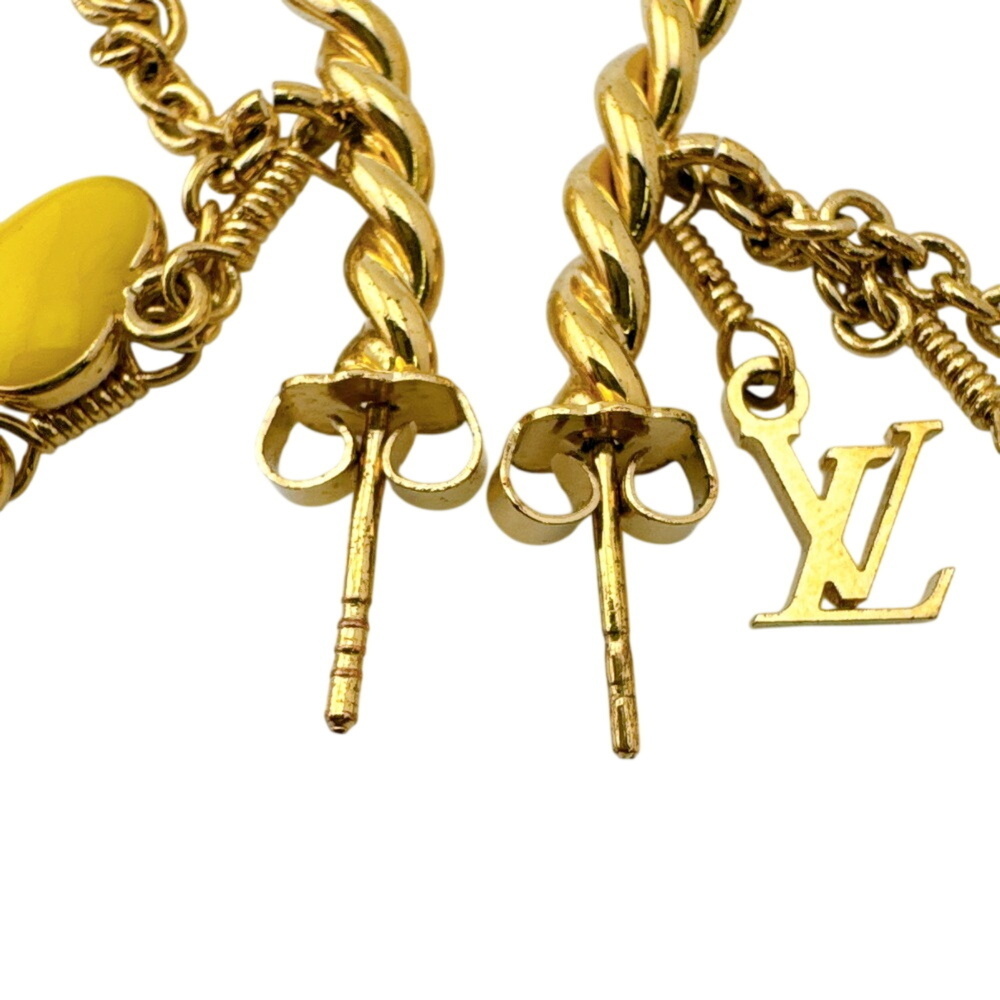 LOUIS VUITTON Gold Monogram Heart Earrings - Picture 4 of 12